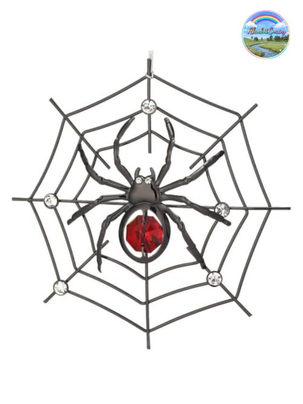 Matashi Black Spider Hanging Ornament Christmas Tree Crystals 4.25"